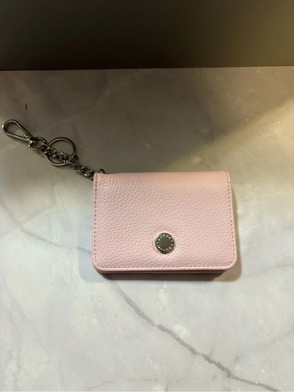 Steven Madden Pink Leather Card Holder Keychain -